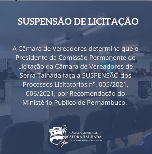 AVISO DE SUSPENSÃO DE LICITAÇÃO