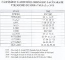 CALENDÁRIO DAS REUNIÕES ORDINÁRIAS 2018