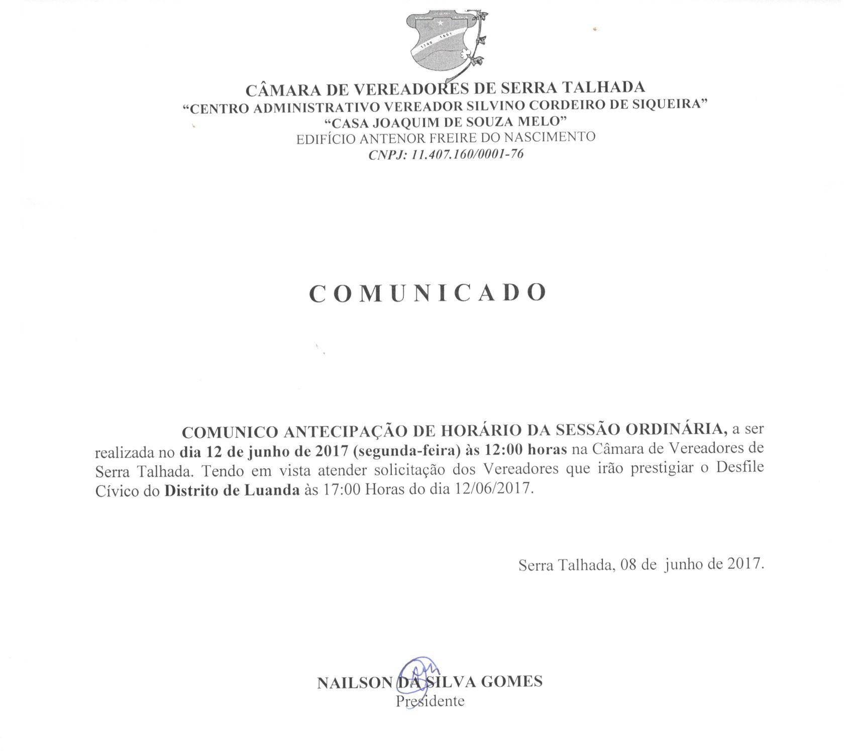 COMUNICADO IMPORTANTE