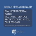 PRIMEIRA SESSÃO EXTRAORDINÁRIA DE 2021