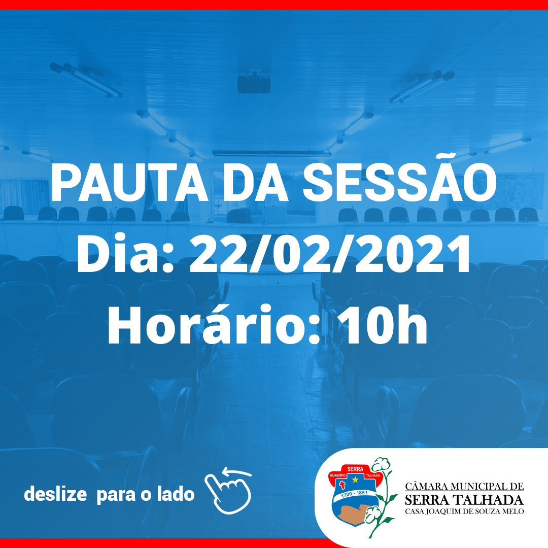 Pauta da Sessão desta segunda-feira, 22